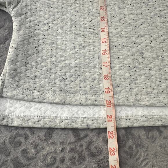 Livi for Lane Bryant Cropped Quilted Light Gray Speckled Pullover 18/20 - Picture 8 of 8